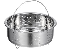 Stoommand - Stoominzet RVS - Gezond Koken - Met Handvat - Universeel - Zilver