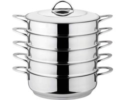 Stoompan 24 cm Roestvrij Staal Bio Stoomkoker Set Inclusief Deksel