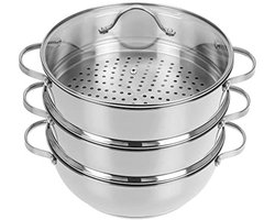 Stoompan 28 cm met 2 stoominzetstukken