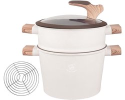 Stoompan en Couscouspan 24 cm - 6,5 Liter - Geschikt voor Inductie en Alle Warmtebronnen