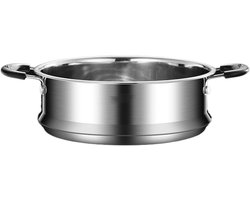 Stoompan Roestvrij Staal - Stoominzet Keukengerei - Gezond Koken - Efficiënt Stapelbaar - Universeel - Zilver