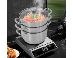Stoompan RVS met Inzet voor Inductie en Gasfornuis - Gezond Koken