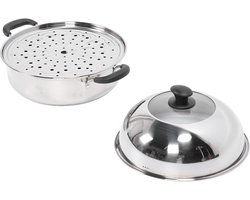 Stoompot met Deksel - Kookpot Voorraadpot - Vis Zeevruchten Stomen - Verdikt Roestvrij Staal