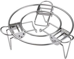 Stoomrek Keuken - Kookrek Verstelbaar - Gezond Koken - Telescopisch Ontwerp - 16-24 cm - Zilver