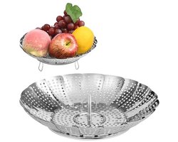 Verstelbare Stoommand voor Groenten en Zeevruchten - Uitschuifbaar en Opvouwbaar