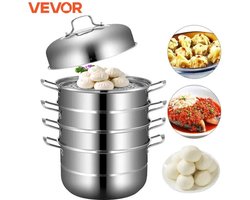 Voedsel Stomer - Stoomkoker - Stomer - 5 Laags - 30Cm - Rvs - Thuisstomer - Stomer - Chroom
