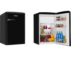 Amica Retro Tafelmodel Koelkast met vriesvak AR1112N - Zwart - 87 cm H