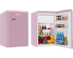 Amica Retro Tafelmodel Koelkast met vriesvak AR1112P - Magenta Roos