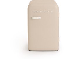 CREATE - Koelkast in retrostijl - Zand - Handvat Gebroken wit - FRIDGE RETRO 107L