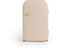 CREATE - Koelkast in retrostijl - Zand - Handvat Goud - FRIDGE RETRO 107L