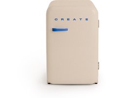 CREATE - Koelkast in retrostijl - Zand - Handvat Kobaltblauw - FRIDGE RETRO 107L