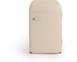CREATE - Koelkast in retrostijl - Zand - Handvat Zilver - FRIDGE RETRO 107L