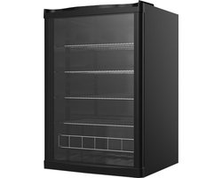 Gastro-Cool GD155 - Flessenkoelkast met glazen deur 115 Liter - Zwart/Zwart/Zwart 248100