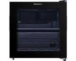 Heinner HBC-M44BKE Drankkoeler met Glazen Deur 44 L – Mechanische Bediening – Omkeerbare Deur – Zwart – 5 Jaar Garantie