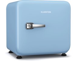 Klarstein Audrey Evo 43L mini koelkast - retro-design, stil 40 dB, compacte koelkast klein met verstelbare pootjes en omkeerbare deur, mechanische thermostaat, wit, ideaal voor slaapkamers en kantoren
