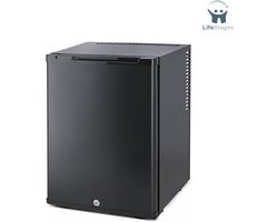 LifeStages - Koelkast Tafelmodel - Minikoelkast - Afsluitbare Minikoelkast - Geluidloze Drankenkoelkast - Verwisselbare Deurscharnieren - LED-Verlichting - Zonder Vriezer - 40L