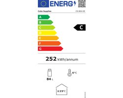 Tafelmodel Barkoelkast 84L - 1 Scharnierende Glazen Deur - Energiezuinig - CS-80H-EE