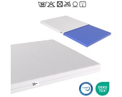 120x190 Topper Orthopedisch HR Koudschuim - 9cm - Topmatras Bamboo Afritsbaar Wasbaar Tijk - Anti-allergisch Topdek - Stevig