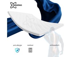80 x 200 Topmatras Orthopedisch Luxe Topper Koudschuim 80x200 - Hybride 12cm dik - Bamboo Tijk Extra Ventilerend Gemiddeld