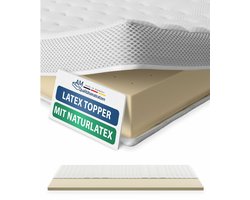AM Qualitätsmatratzen Premium Latex Topper 180x220 cm met SG 65 - Hoogwaardige Tencel tijk - Antislipfunctie - Omringende klimaatband - Kwaliteit made in Germany - Latex Topper 180 x 220