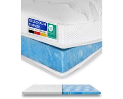 AM Qualitätsmatratzen - Premium Plus Gelschuim Topper 120x220cm (SG50) - Premiumhoogte 8 cm - Kwaliteit Made in Germany - Memory foam mattress topper 120 x 220 8cm - Afneembare en wasbare tijk