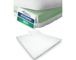 AM-Qualitätsmatratzen – Split topper comfortschuim – Basic topper 160 x 200 cm – Zachte & Aanpasbaar Topmatras 160x200 cm – Ook geschikt voor boxspringbedden – Made in Germany