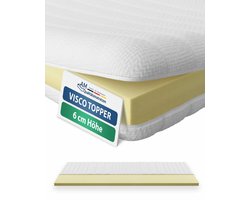 AM Qualitätsmatratzen - Surmatelas 90 x 200 viscoelastique - Housse de surmatelas amovible et lavable - Viscosoft surmatelas moelleux et adaptable - Surmatelas memoire de forme 90x200 epaisseur 6 cm
