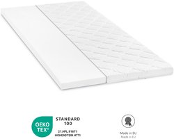 Bodyprotect topper 90 x 200 x 6 cm, comfort schuim matras topper, matras topper, wasbaar tot 60 graden, wit