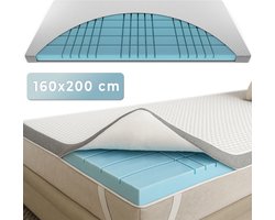CozySense® CubeTech Topper Matras 160x200 - Topmatras - Topdekmatras - 100+ Comfort Cubes - Ergonomische Steun - CertiPUR® - 7 CM - Wasbare Hoes