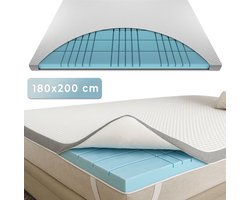 CozySense® CubeTech Topper Matras 180x200 - Topmatras - Topdekmatras - 100+ Comfort Cubes - Ergonomische Steun - CertiPUR® - 7 cm - Wasbare Hoes