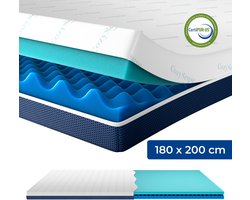 CozySense® DualFeel Topper Matras 180x200 - Topmatras - Topdekmatras - Met Koele & Warme Kant - CertiPUR® - Medium Hardheid - 7.5 cm - Wasbare Hoes