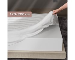 CozySense® Topper 120x200 - Topmatras - Topdekmatras - 3 Comfortlagen - Ademend Eierdoos Gel-Infused Traagschuim - 6 cm - 360° Hold Elastieken