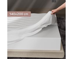 CozySense® Topper 140x200 - Topmatras - Topdekmatras - 3 Comfortlagen - Ademend Eierdoos Gel-Infused Traagschuim - 6 cm - 360° Hold Elastieken