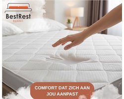 DreamTopper - Topper 180x210 - Traagschuim - Nasa Topdekmatras - 3D Ventilatieband volledig rondom Topper - Anti-allergisch - Afritsbaar/Wasbaar Hoes - Extra Dik Topmatras - Bestrest Bedden®