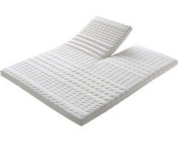 Easy Bedden SPLIT Topper matras 160x200 – Topdekmatras - HR45 Koudschuim – Antibacterieel - Orthopedisch Verantwoord - 4 Seizoenen - Premium Wasbare Afritsbare Hoes - circa 9 cm dik
