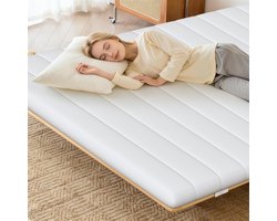 Elekiatech Topper 140x190 - Topmatrassen - Topdekmatras - 7-Zone Memory Foam Topper Matras - Dubbele Schuimlaag & Antislip - Ademend & Antiallergisch - Medium Hard - Medium Hardheid - 6 cm Dik