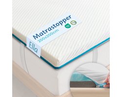 Ella Topper 200x200 cm - Matras Topdekmatras - Matrastopper Gel Infused Traagschuim & Aircell-schuim - Medium Hardheid