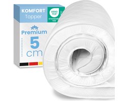 ELONEO Comfortschuim Matras Topper 90x200 cm - 6 cm Dik, Ademende Toppermatras voor Traditionele en Boxspring Bedden