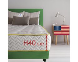 Extra Hoge Traagschuim Matras 90x190 cm voor Rugpijn - Hypoallergeen en Orthopedisch