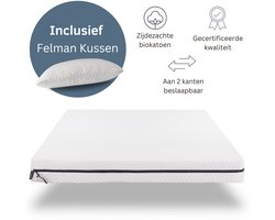 Felman® Basic Topper - Inclusief 1x Kussen - Topdekmatras - Ergonomisch - Anti Allergisch - 6 cm dik - 90x200 cm
