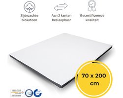 Felman® Premium Hybrid Topdekmatras - 70 x 200 cm - Ergonomisch - Organisch Biokatoen - 7 cm dik