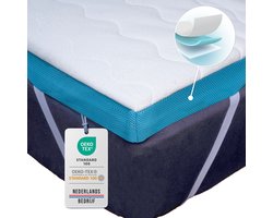 Komfortec Topper 180x200x7.5 cm – Traagschuim met Gel - Topdekmatras - Orthopedisch - Wasbare Aloë Vera Hoes