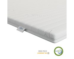 Koudschuim topper 140x200 - medium hardheid topmatras - circa 6-7 cm - afritsbaar - wasbaar - orthopedisch - hypoallergeen topdek matras - CertiPUR® en Okoetex gecertificeerd