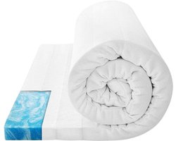 Maan matras® - Topper 120x200 - Hybrid Topmatras - Topdekmatras - 8cm dik - Hybrid zacht schuim - Afritsbaar en wasbaar - Matrastopper 120x200 cm