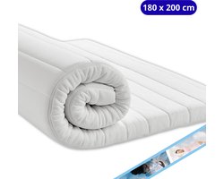 Maan matras® - Topper 180x200 - Topmatras - Topdekmatras- 8cm dik - HR Koudschuim - Afritsbaar en wasbaar - Medium Hardheid - Matrastopper