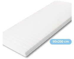 Maan matras® - Topper 90x200 - Topmatras - Topdekmatras - 8cm dik - HR Koudschuim - Afritsbaar en wasbaar - Medium Hardheid - Matrastopper