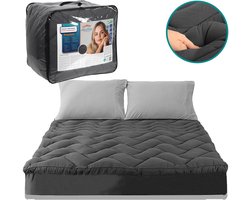 Matrastopper 1000GSM – Bamboe Houtskool Topdekmatras – Anti-Allergisch, Ventilerend & Extra Comfort – LitaLente® - 200x220