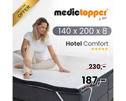 Medic Topper® 140x200 cm - Luxe Topdekmatras met Verkoelende Gel en Traagschuim voor Ultiem Slaapcomfort en Rugpijnverlichting - Ideaal als Matrasbeschermer voor elke Slaapkamer - Topper 140 x 200 x 8 cm