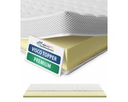 Premium traagschuim topper 80 x 200 cm - 6 cm hoog - Aanpasbare, visco-elastische matrastopper 80x200cm - Hoogwaardige Tencel tijk - Traagschuim topper 6cm hoog - Made in Germany
