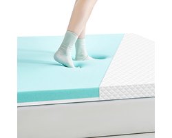 ROYGBIV - Topper 180x200 - Topdekmatras - Traagschuim Topper - Topmatras - (5cm Gel + 2cm Steun) – Dubbelzijdig, 0 Druk & Hypoallergeen, Ademend – Wasbare Hoes